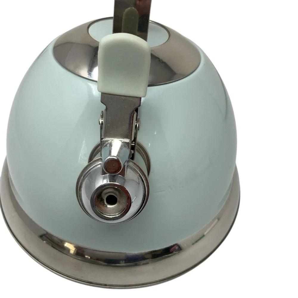 MasterClass Premium Cookware Stainless Steel Light Robin Blue Tea Pot Tea Kettle